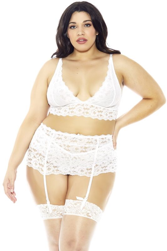 Plus Size White Lace Bralette Blowout Deal image 2
