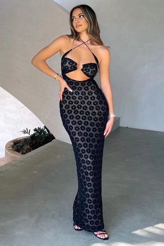 Black Sheer Multi Wear Long Dress Blowout Deal