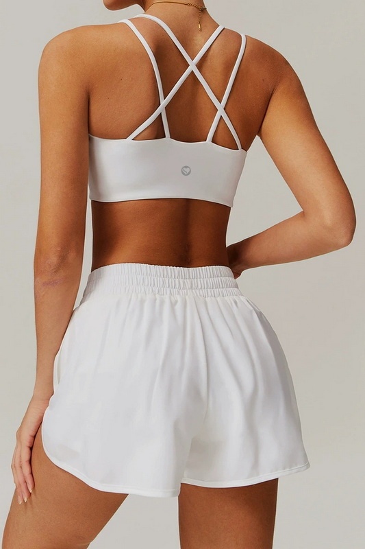 Spice Fit White Spaghetti Strap Sports Bra Blowout Deal image 2