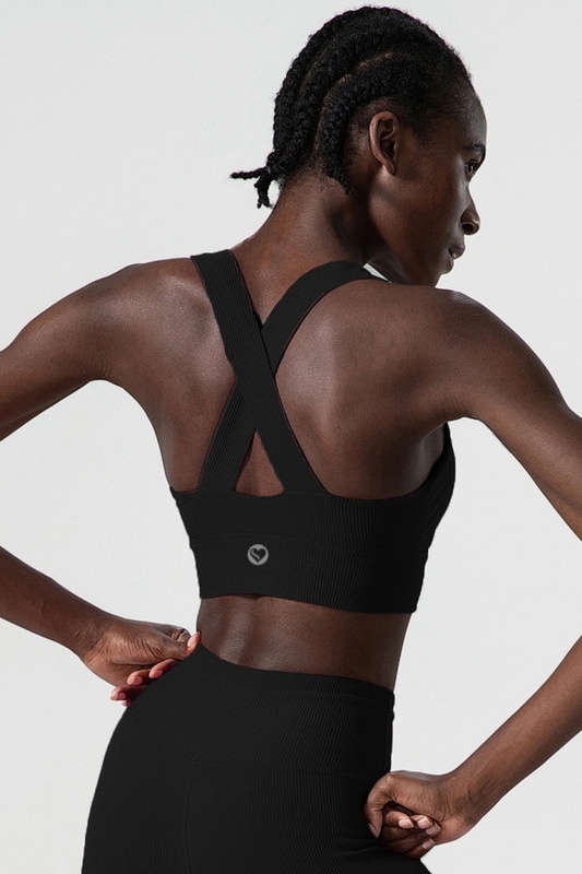 Spice Fit Black Athletic Criss-Cross Top Blowout Deal image 3