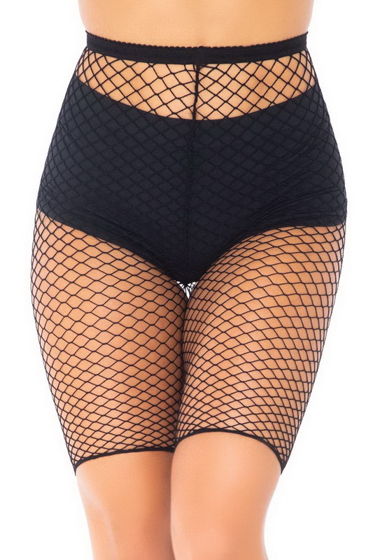 Black Industrial Net Biker Shorts Blowout Deal image 1