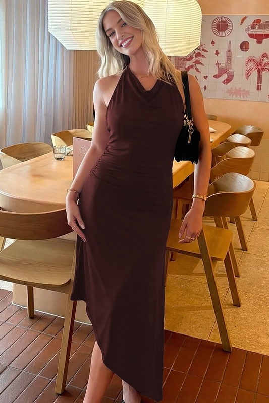 Chocolate Martini Brown Long Dress image 2
