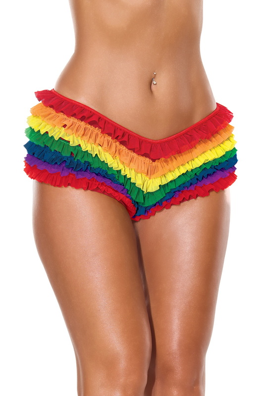 Rainbow Bright Ruffle Booty Shorts image 2