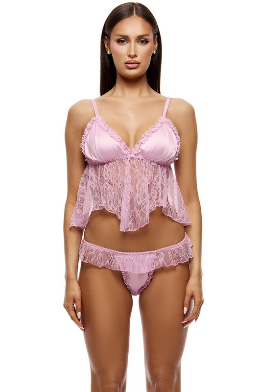 Light Pink Lace Cami & Panty