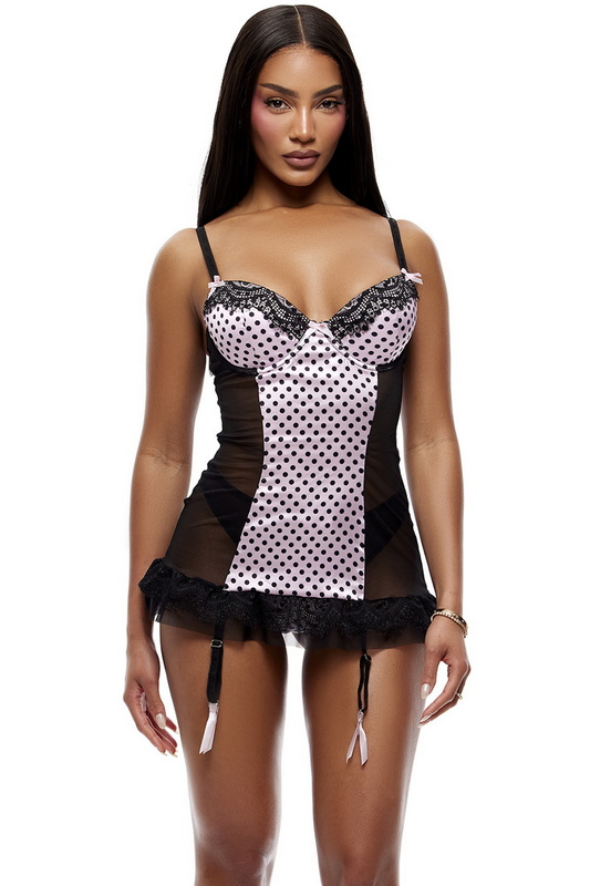 Polka Dot Lace Chemise & Panty