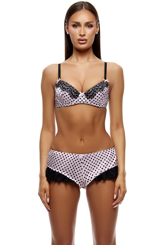 Polka Dot Lace Bra & Shorts