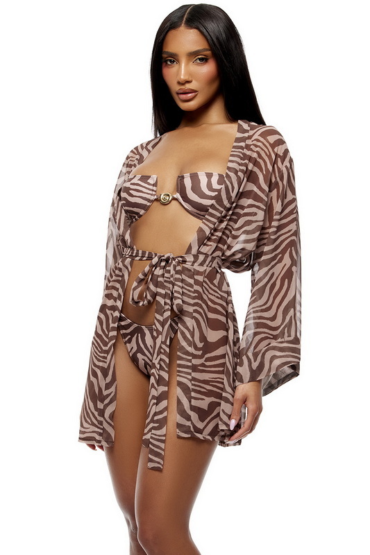 Tan Zebra Demi Cup Bikini Set image 3