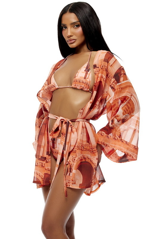 Orange Poolside Cabana Coverup Kimono image 2
