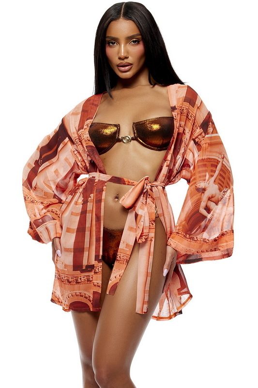 Orange Sunkissed Metallic Demi Cup Bikini Set image 3