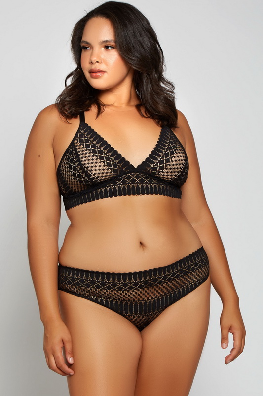 Plus Size Black Hazel Lace Bralette Set Blowout Deal