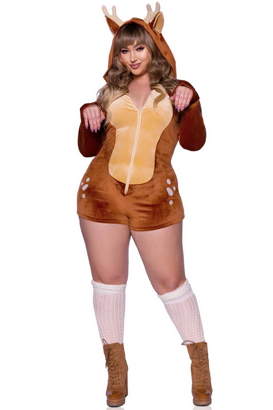 Plus Size Cute Fawn Romper Halloween Costume Blowout Deal image 1