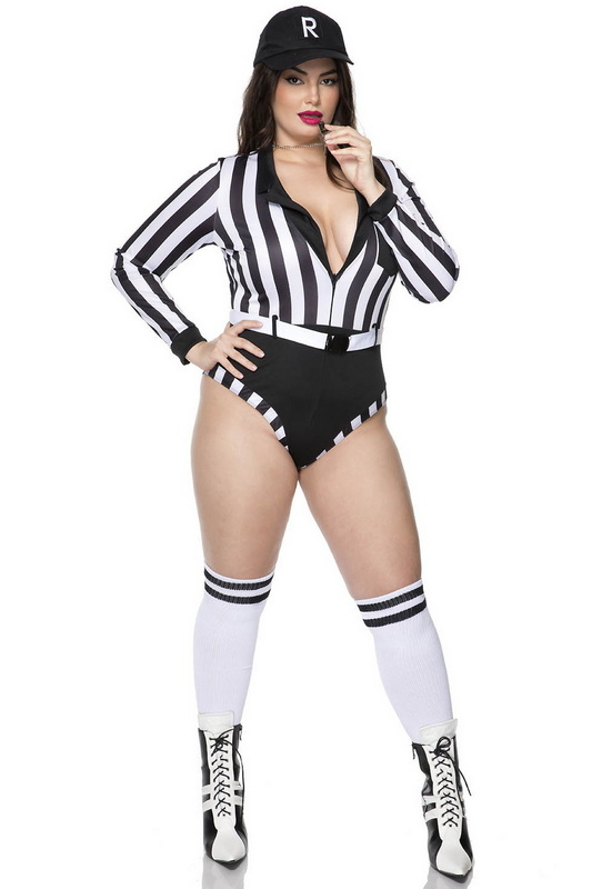 Plus Size Referee Babe Halloween Costume Blowout Deal image 1