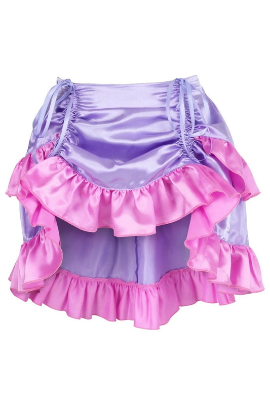Purple & Pink Satin Ruched Bustle Skirt Blowout Deal
