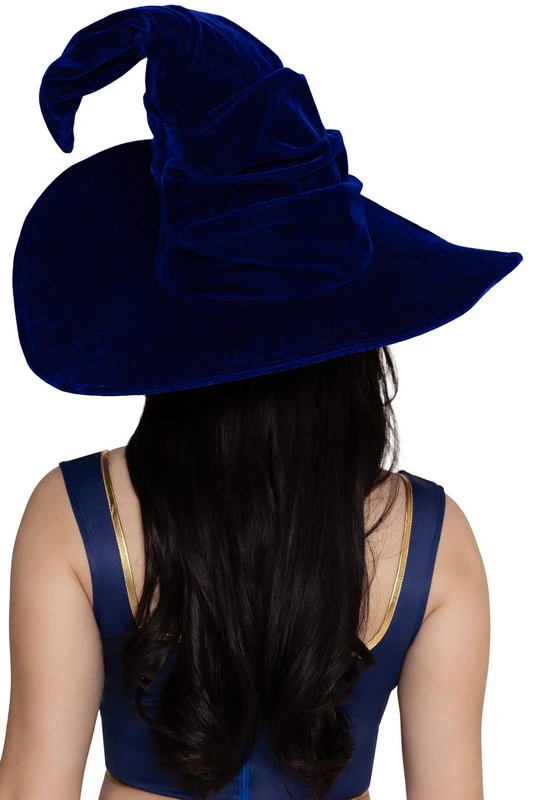 Royal Blue Ruched Witch Costume Hat image 1