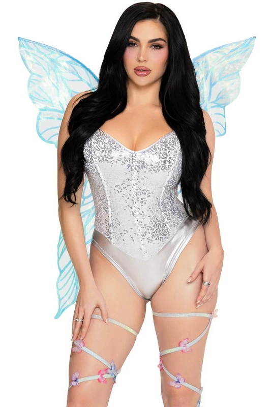 Blue Iridescent Strapless Fairy Costume Wings image 1