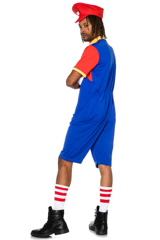 Men's Preppy Plumber Racer Costume image 1