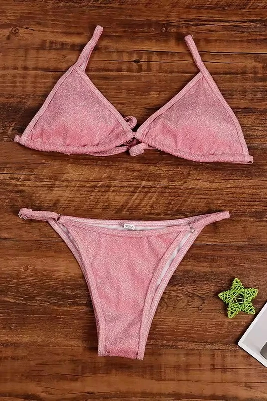 Pink Glitter Glam Bikini Set Blowout Deal image 4