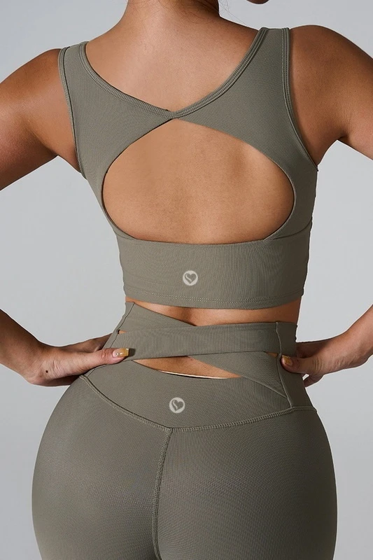 Spice Fit Grayish Green Active Top Blowout Deal image 2