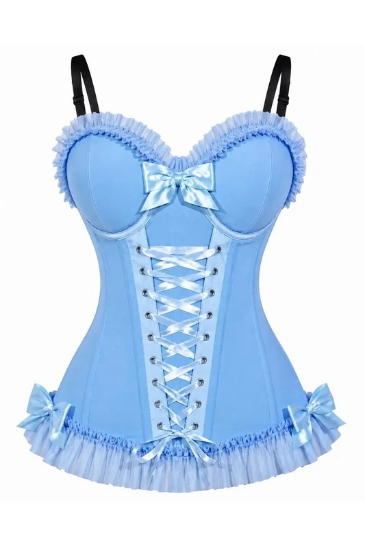 Blush Hour Light Blue Lace-Up Corset Costume image 1