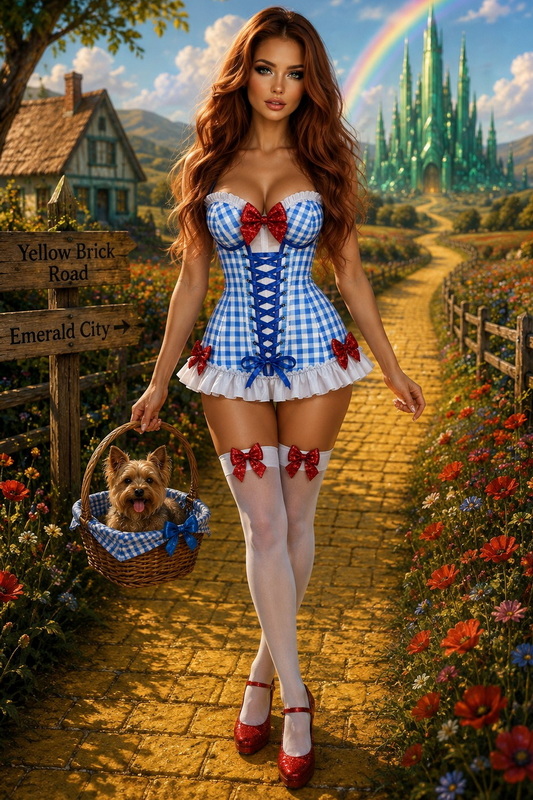Lavish Darling Blue Gingham Corset Costume