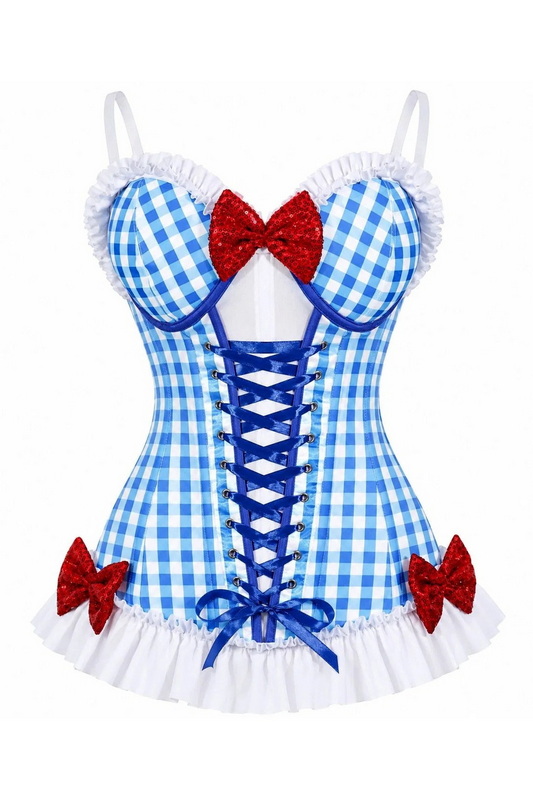 Lavish Darling Blue Gingham Corset Costume image 1