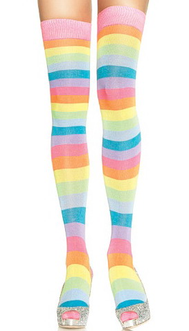 Neon Rainbow Thigh Highs