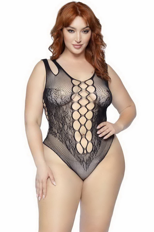 Plus Size Black Seamless Cheeky Teddy