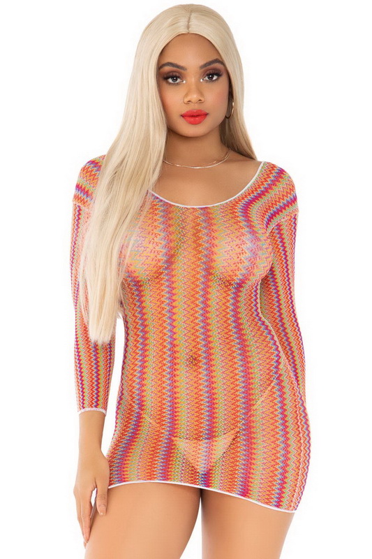 Rainbow Net Mini Dress image 1