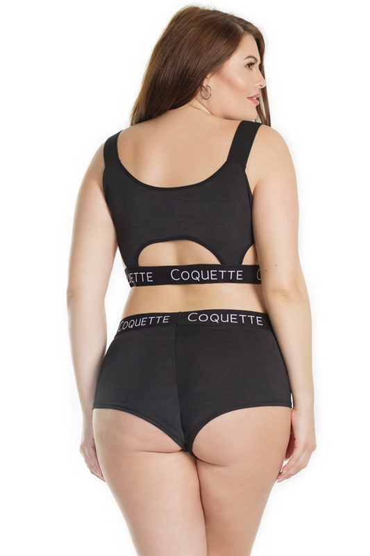 Plus Size Black Cutout Sports Bra image 2