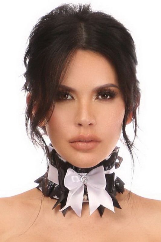 Kitten Collection White & Black Lace Choker