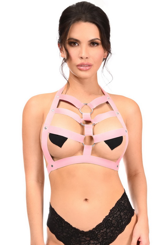 Plus Size Light Pink Stretchy Body Harness