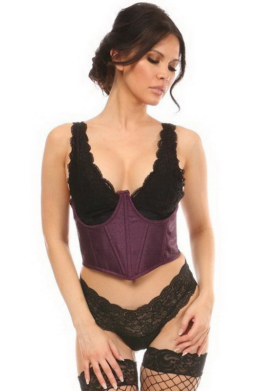 Plus Size Lavish Plum Brocade Underbust Corset