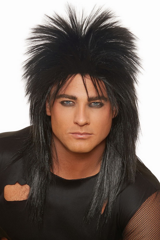 Black Unisex Rocker Wig