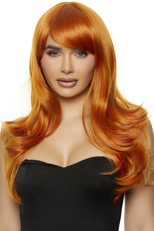 Orange Long Curly Wig