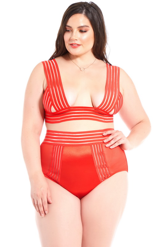 Plus Size Novelty Elastic Bra Set