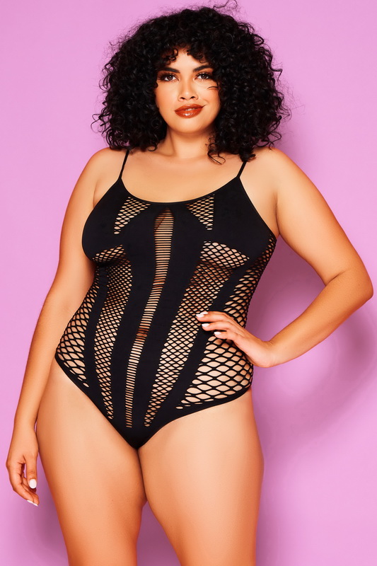 Plus Size Black Attention Lover Seamless Lingerie Teddy