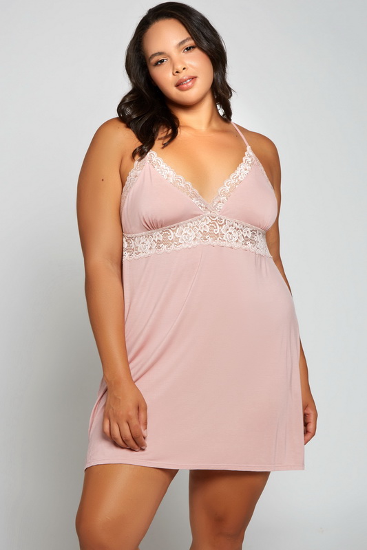 Plus Size Pink Josephine Sleepwear Babydoll