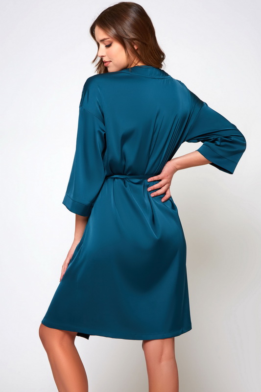 Teal Me A Story Short Robe- Spicy Lingerie