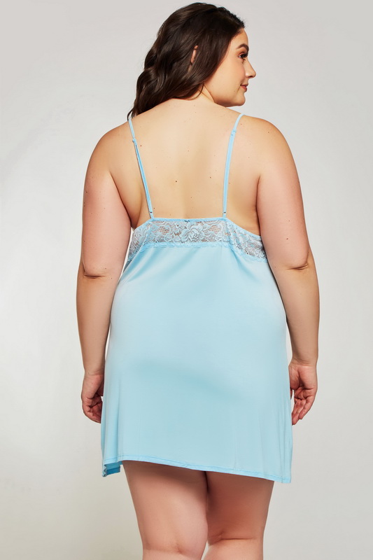 Plus Size Light Blue Sweet Dreams Lacey Lingerie Chemise image 1
