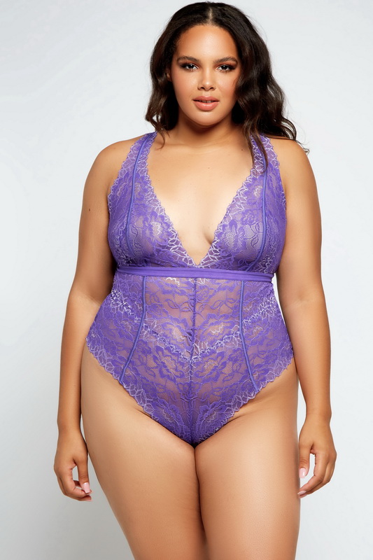 Plus Size Purple Lace Eva Teddy