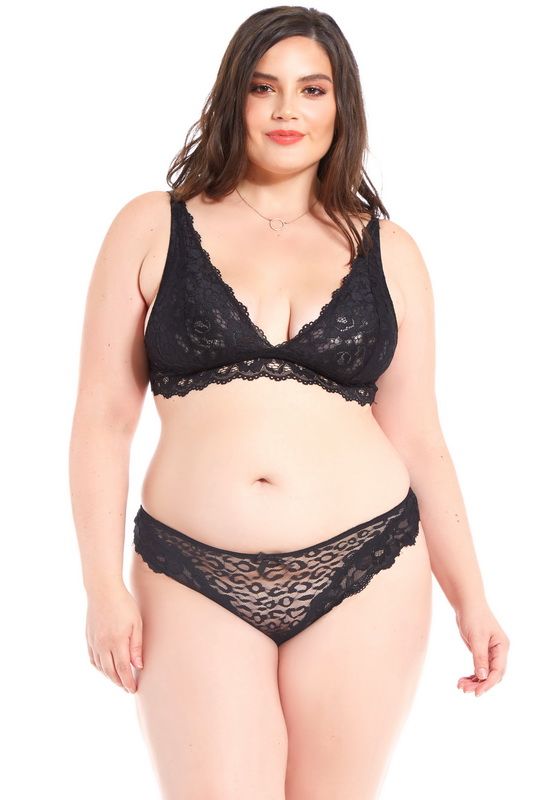 Plus Size Black Lace Bralette image 2