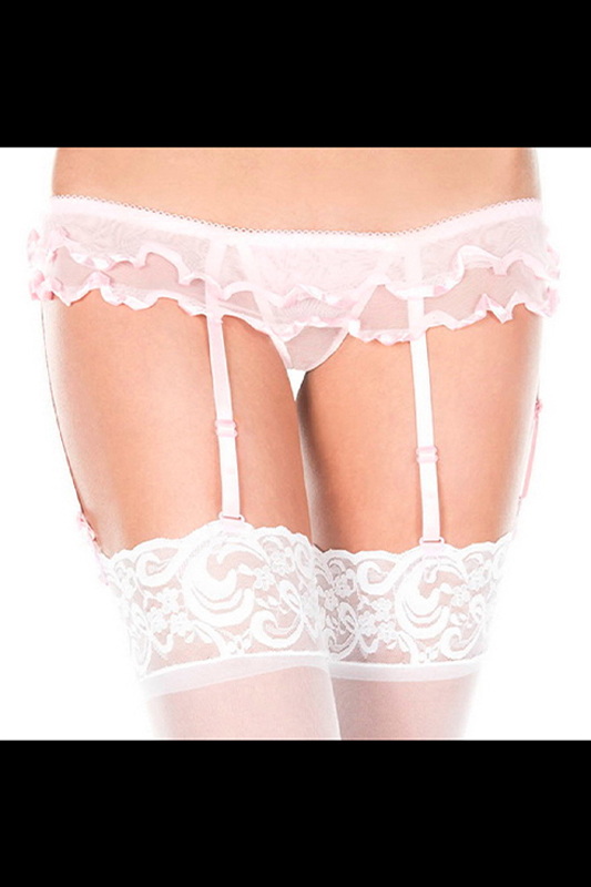 Sheer Layered Ruffle Garter Panty