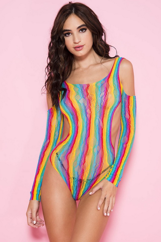 Rainbow Open Shoulder Teddy