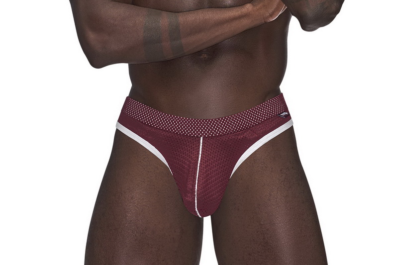 Men's Burgundy Sport Mesh Thong