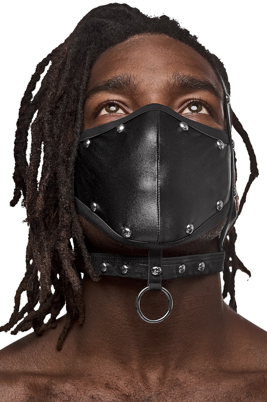 Triton Faux Leather Face Mask image 1