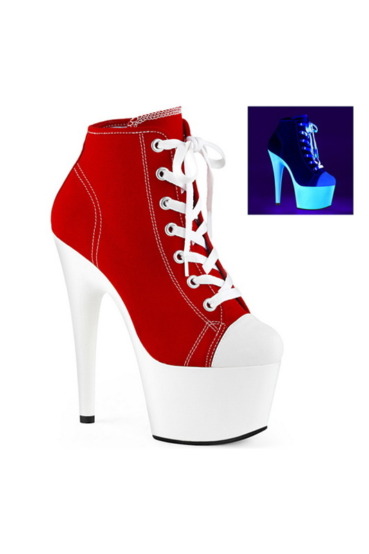 7" Heel Red Canvas Sneakers