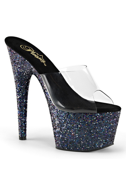 Black Holographic Glitter 7" Stiletto Heels