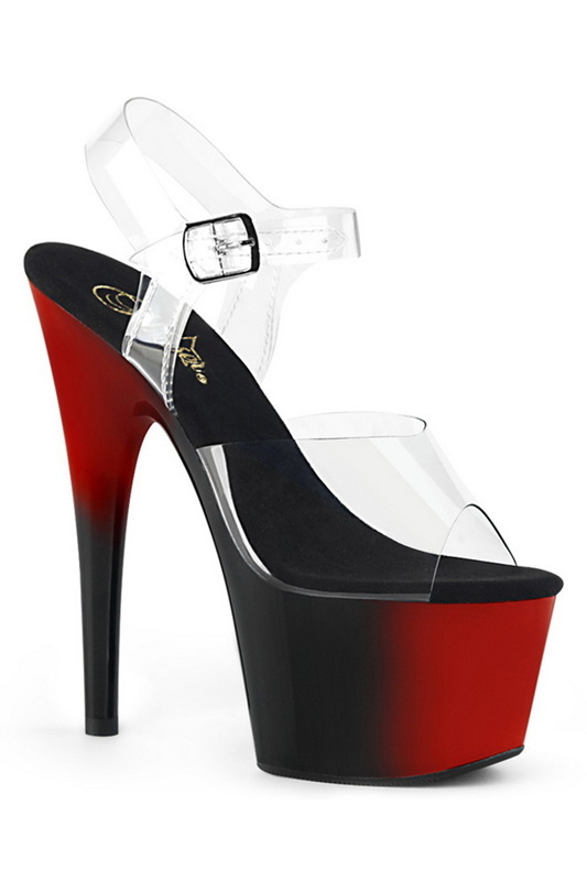 7" Heel Two Tone Platform Ankle Strap Sandals