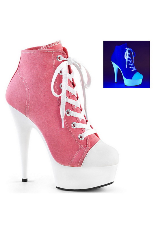 6" Heel Pink Canvas Sneakers