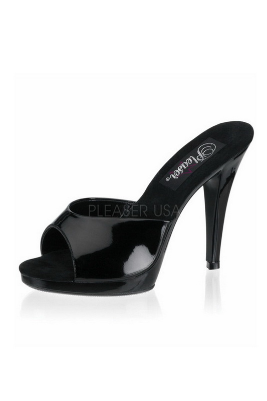 Black Classic Stiletto Platform Slide Heel